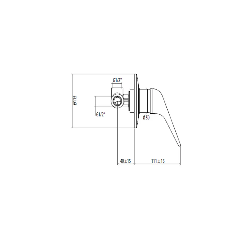 Gattoni chrome-plated messing built- mixer shower
