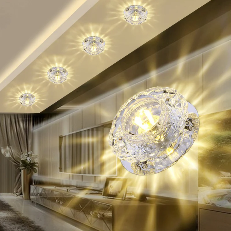 Heldere bloemenschaduw inbouwverlichting Minimalistisch kristal LED-inbouwarmatuur voor foyer