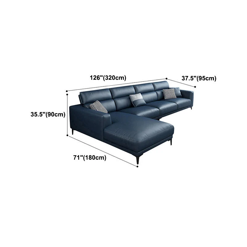 Instelbaar Sectional 35.43" H Stain Resistant Square Arm Sectional 98l