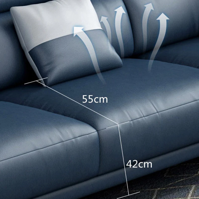 Instelbaar Sectional 35.43" H Stain Resistant Square Arm Sectional 98l