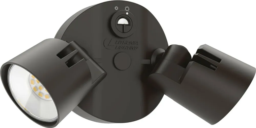 Lithonia Lighting HomeGuard Security Flood Lights 1750-2750 Lumens, 2-Light, Photocell Sensor, Dark Brons