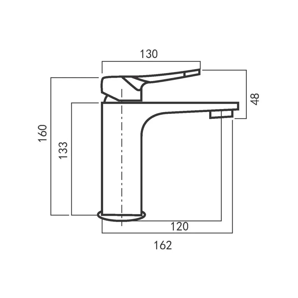 Lumix series basin mixer chrome-plated geel koper