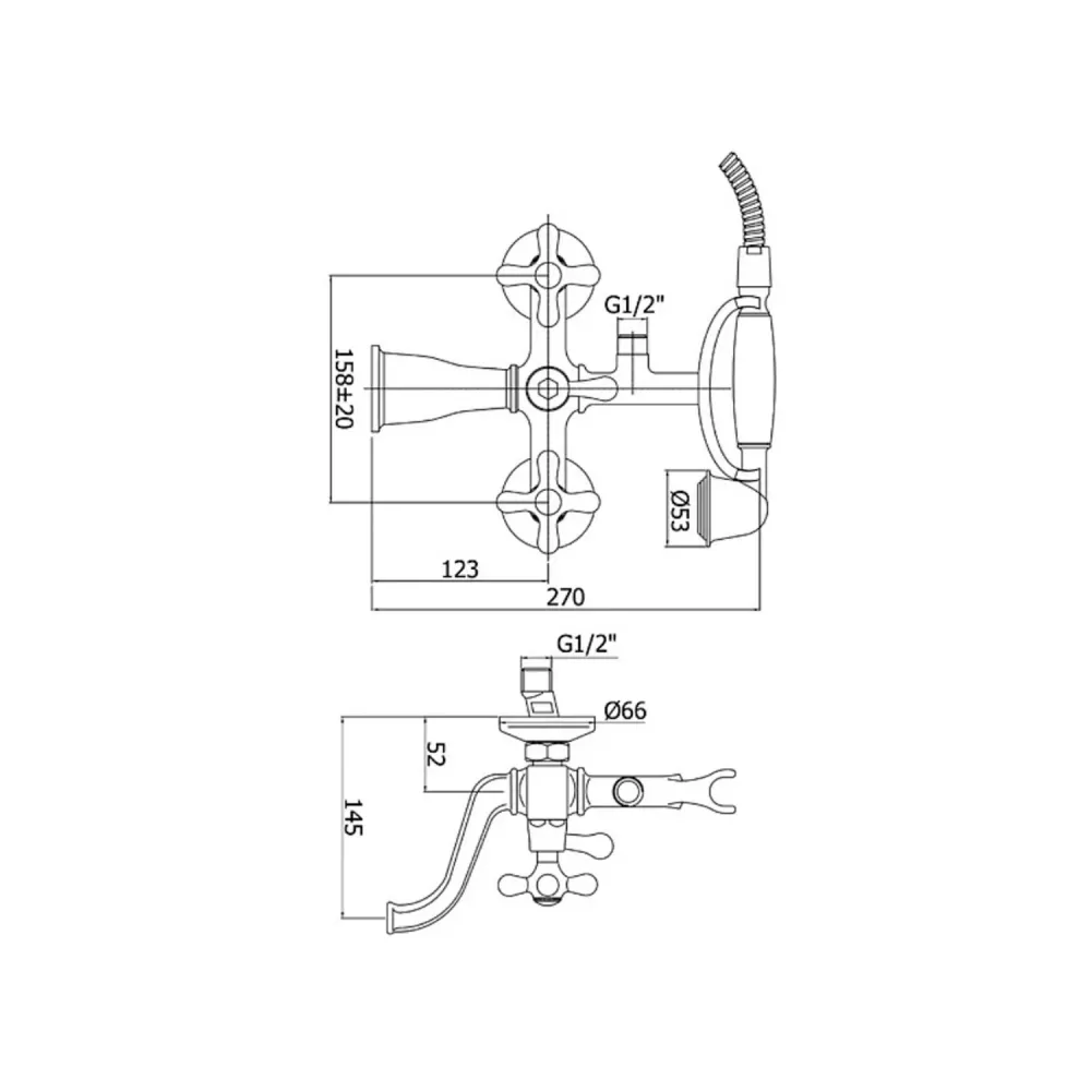 Luxueus bathtub/shower group diverter Paffoni Iris series - Ramato