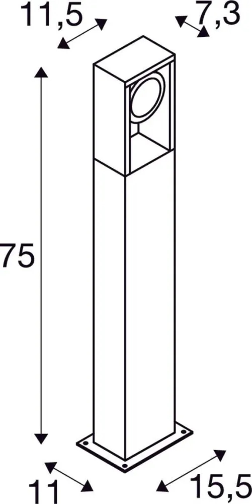 SLV Buitenlamp ESKINA FRAME 75 IP65 Antraciet - Enkel