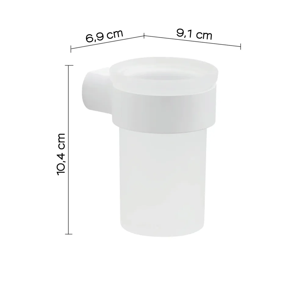 Wall toothbrush holder Messing and Cromall Gedy Pirenei series - Matte White