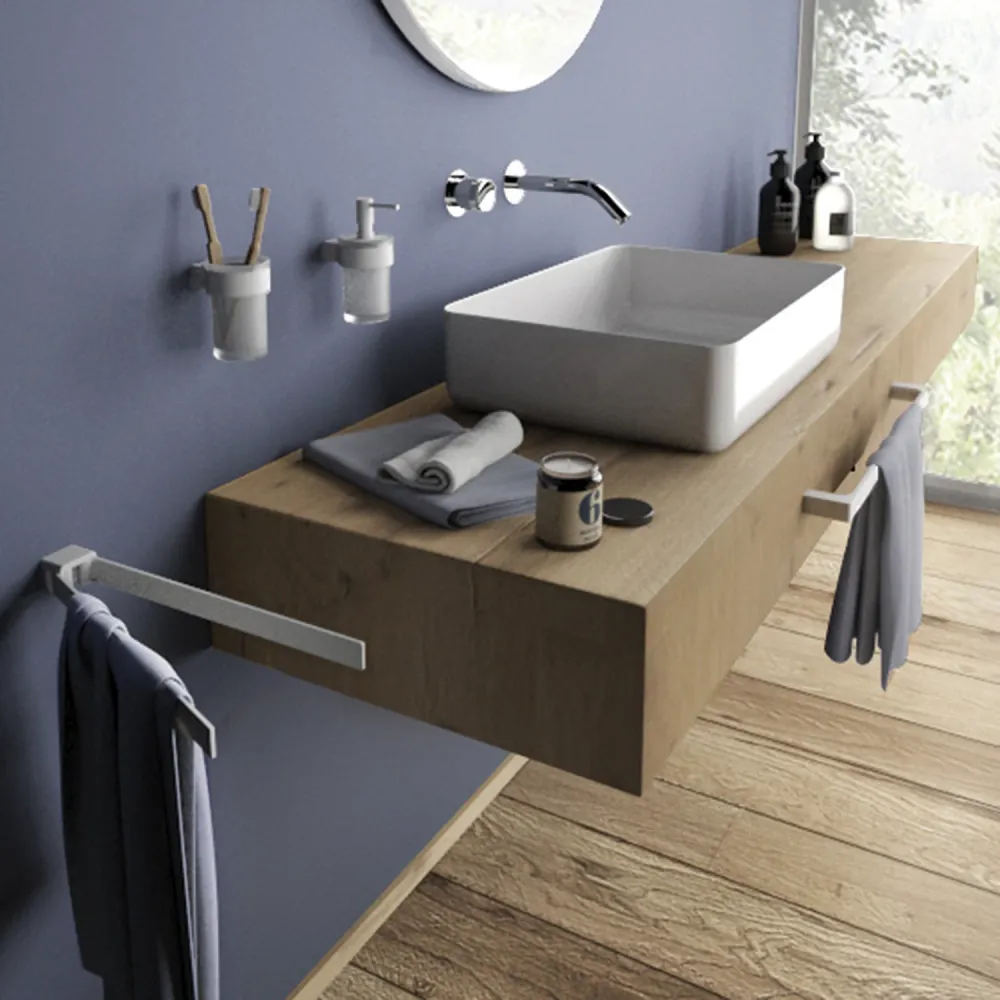 Wall toothbrush holder Messing and Cromall Gedy Pirenei series - Matte White