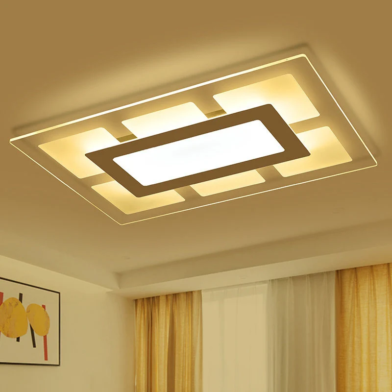 Wit rechthoekig plafondgemonteerd lichtarmatuur eigentijds acryl 23,5"/35,5" brede LED inbouw warm/wit licht