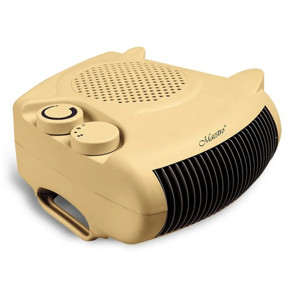 Maestro - Elektrische ventilatorkachel 2000W Drie werkingsmodi Warme en koude ventilator Horizontaal Verticaal - Ecru