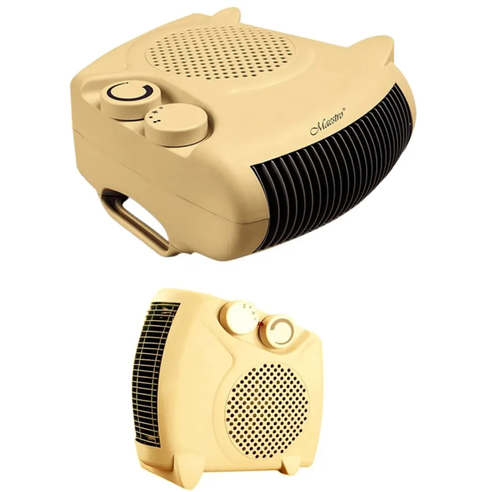 Maestro - Elektrische ventilatorkachel 2000W Drie werkingsmodi Warme en koude ventilator Horizontaal Verticaal - Ecru