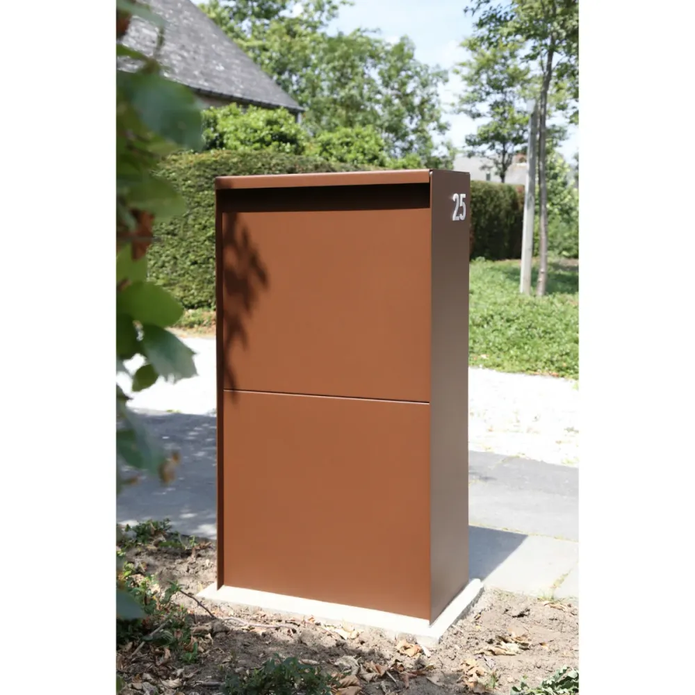 Wandmontage eSafe Dropbox Medium Pakketbrievenbus Cortenstaal look
