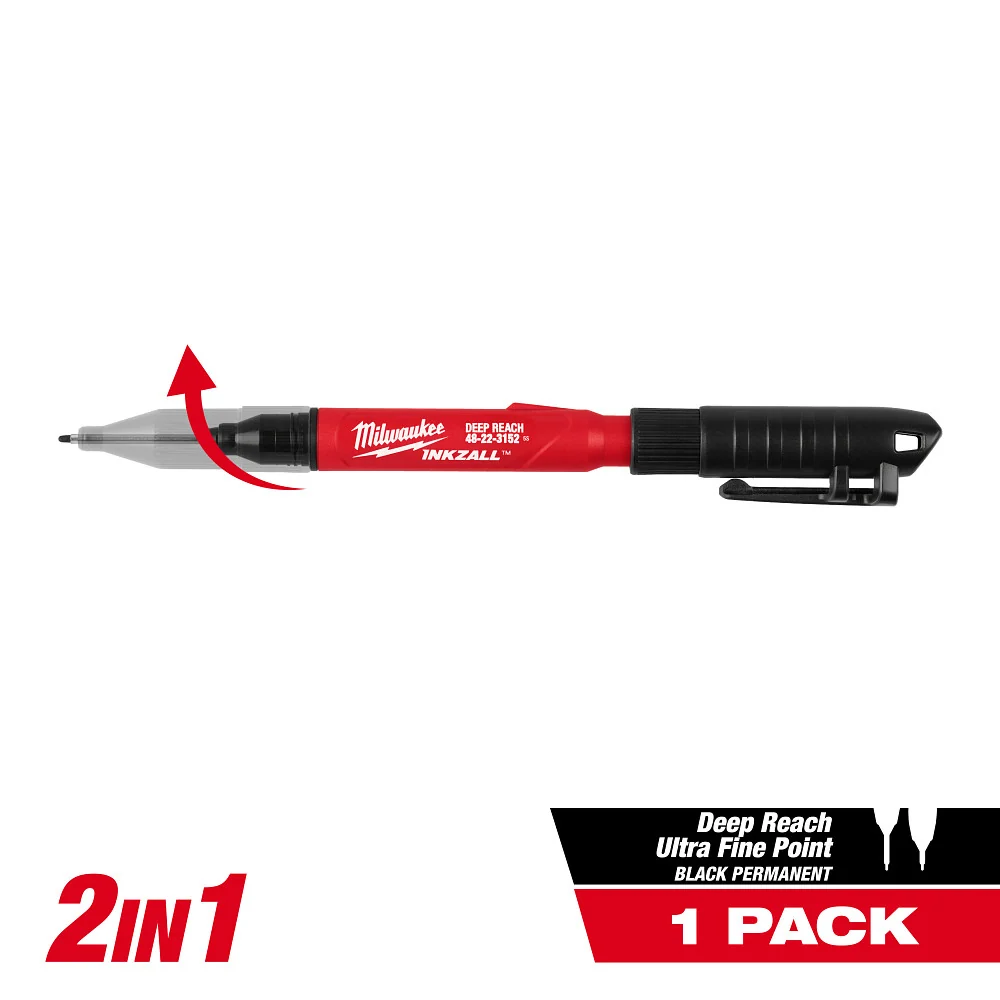Milwaukee INKZALL 2 1 Deep Reach Ultra Fine Point Ravenzwart Jobsite Marker