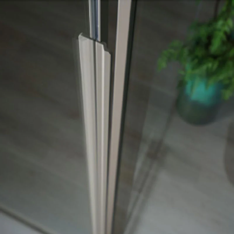 Rectangular shower enclosure 70x135 6 mm crystal and minimal lichtmetaal profile Taupe color. Right version