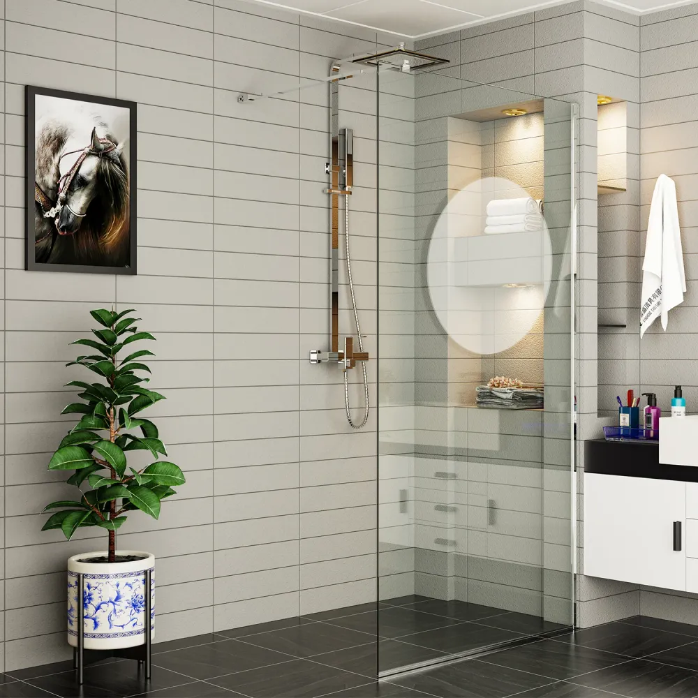 Walk shower wall 70cm transparent crystal 6mm chroom profile h190cm