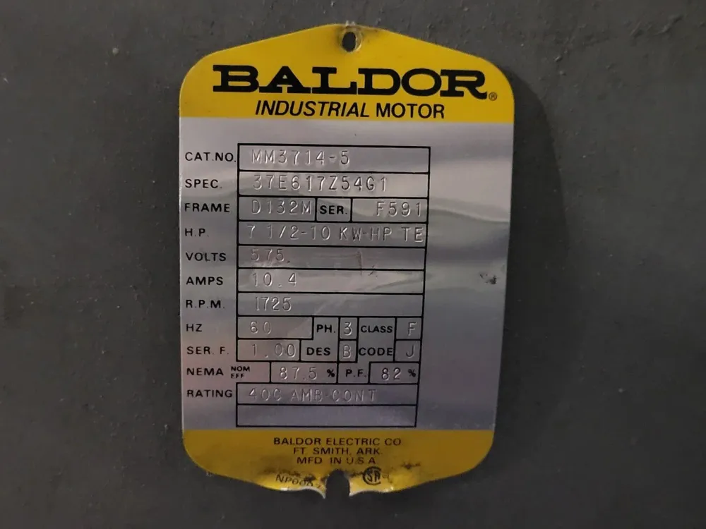 10hp, 575V, 1725rpm, 3-Ph, D132M, Electric Motor MM3714-5
