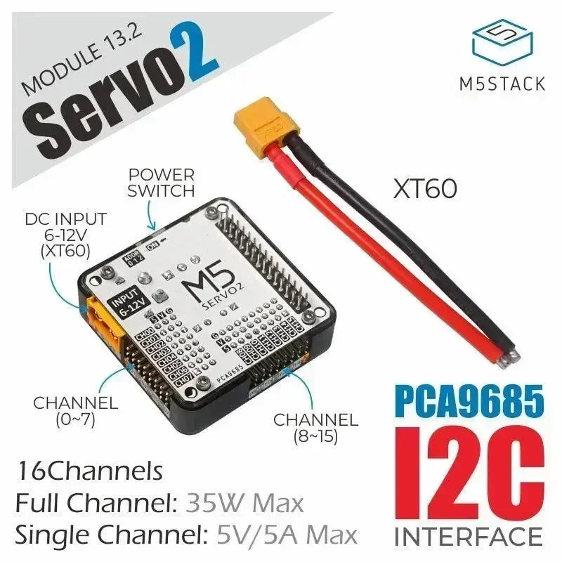 M5Stack SERVO2 Module 16 Channels - 13.2 met Montagemateriaal