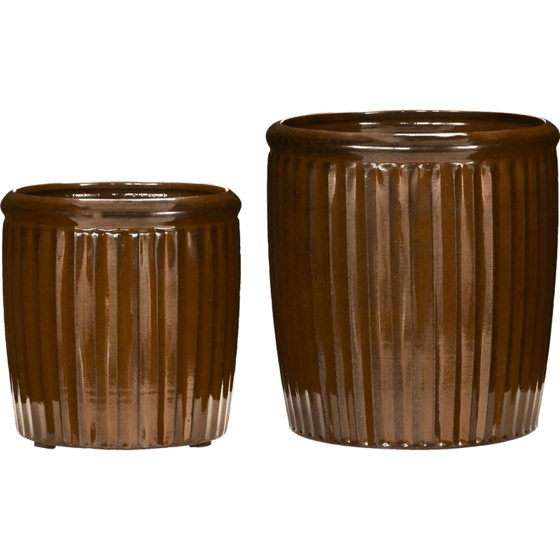 House Doctor Groove bloempotten, Bruin voor zware laden
