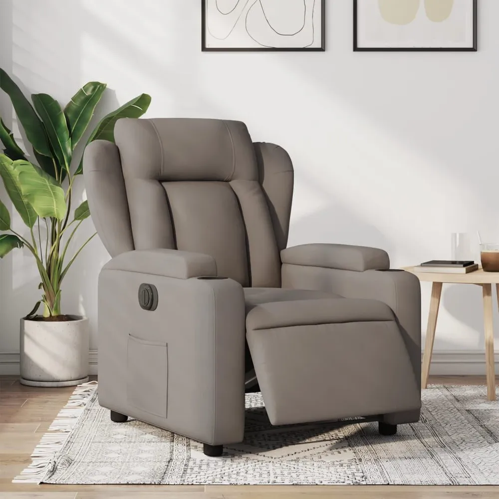 Accu Fauteuil verstelbaar elektrisch stof taupe