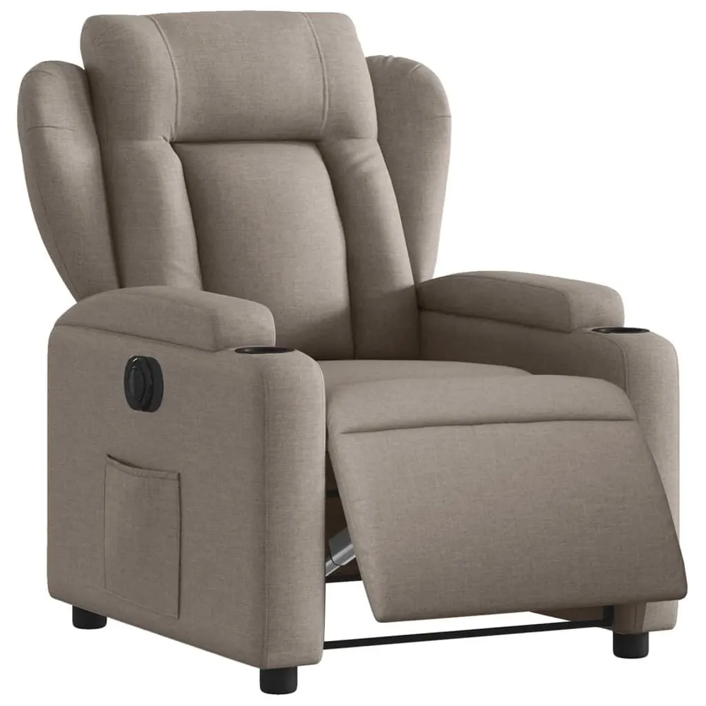 Accu Fauteuil verstelbaar elektrisch stof taupe