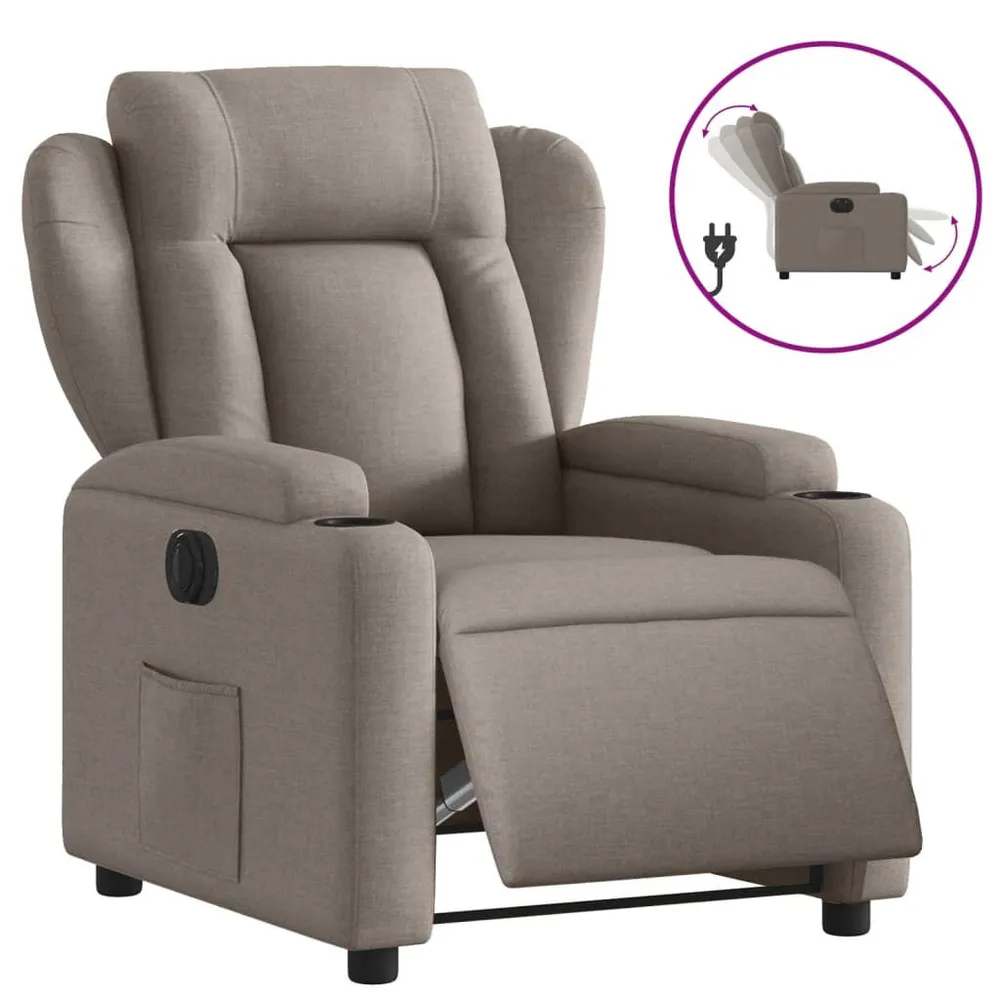 Accu Fauteuil verstelbaar elektrisch stof taupe