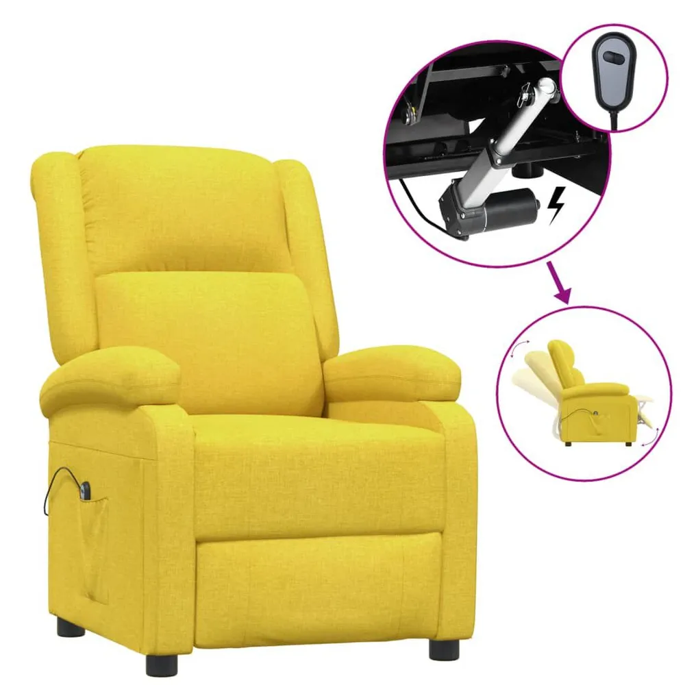 Compact Fauteuil verstelbaar elektrisch stof geel