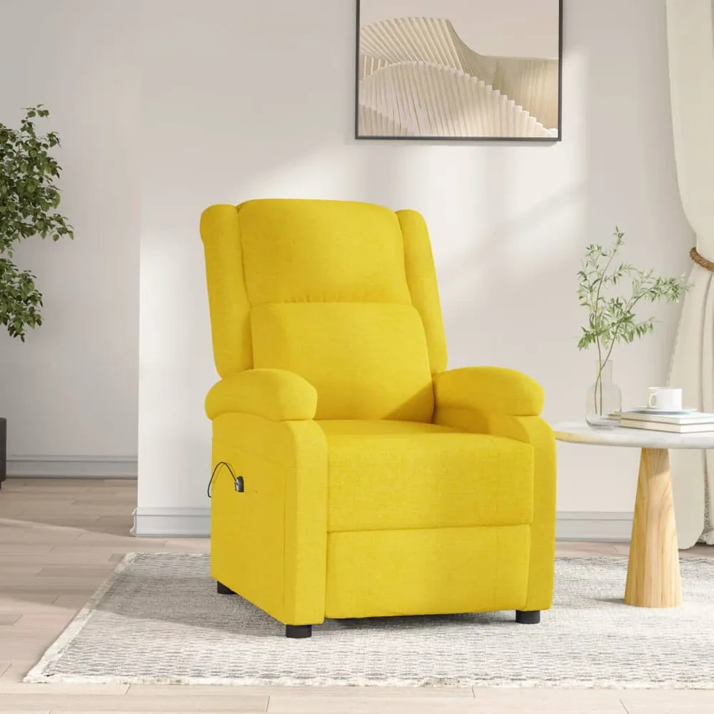 Compact Fauteuil verstelbaar elektrisch stof geel