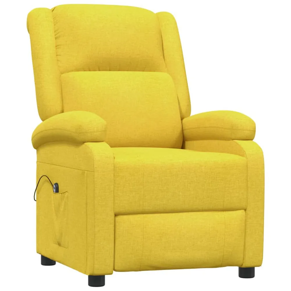 Compact Fauteuil verstelbaar elektrisch stof geel
