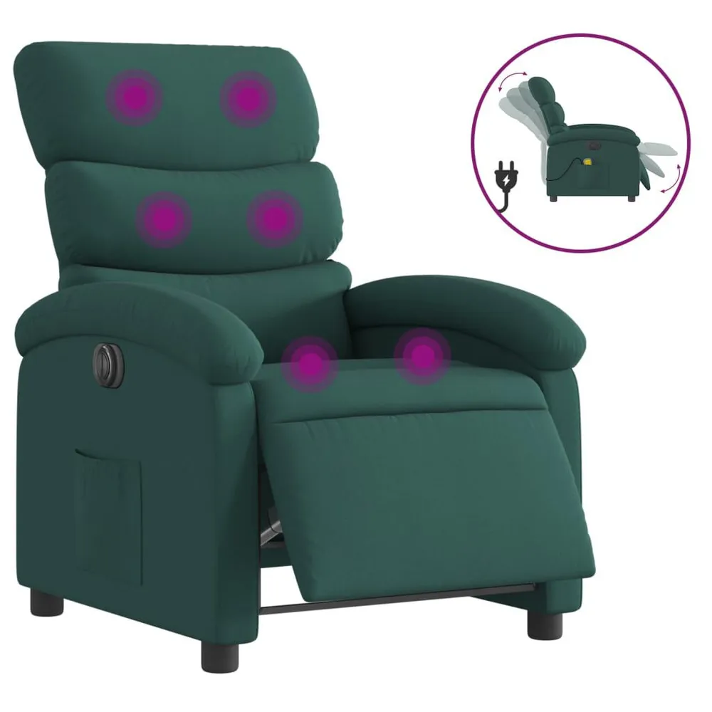 Industrieel Massagestoel elektrisch verstelbaar stof donkergroen