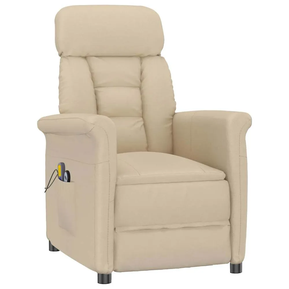 Massagestoel elektrisch kunstsuèdeleer crèmekleurig XL Grip
