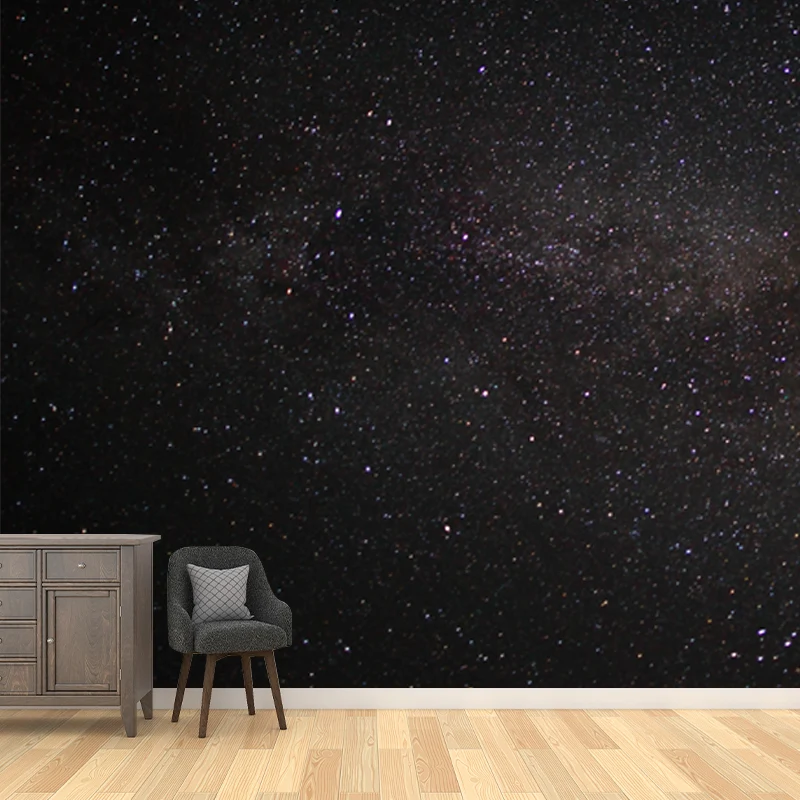 Zwart Night Sky Wallpaper Mural Starry Modern Waterproofing Wall Covering Home Black