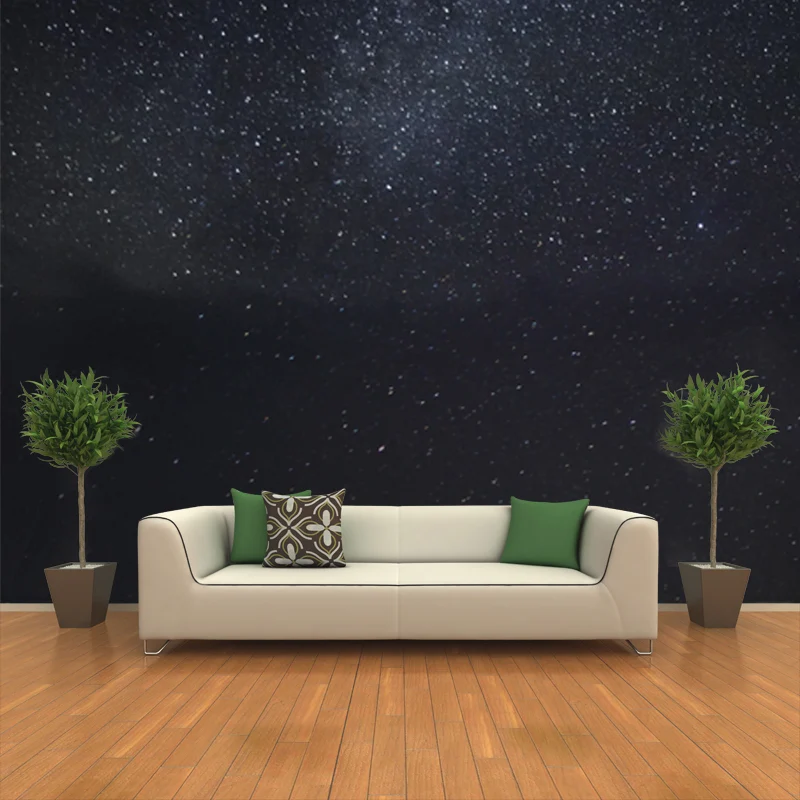 Zwart Night Sky Wallpaper Mural Starry Modern Waterproofing Wall Covering Home Black