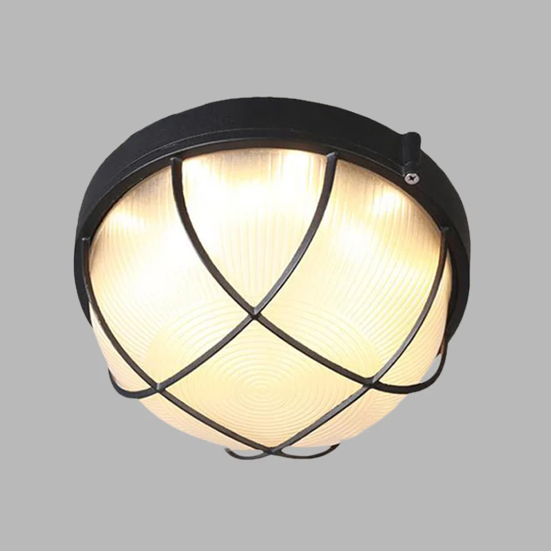Energiezuinige LED 1 inbouwlamp boerderijkoepel matglazen plafondlamp wit/zwart voor slaapkamer