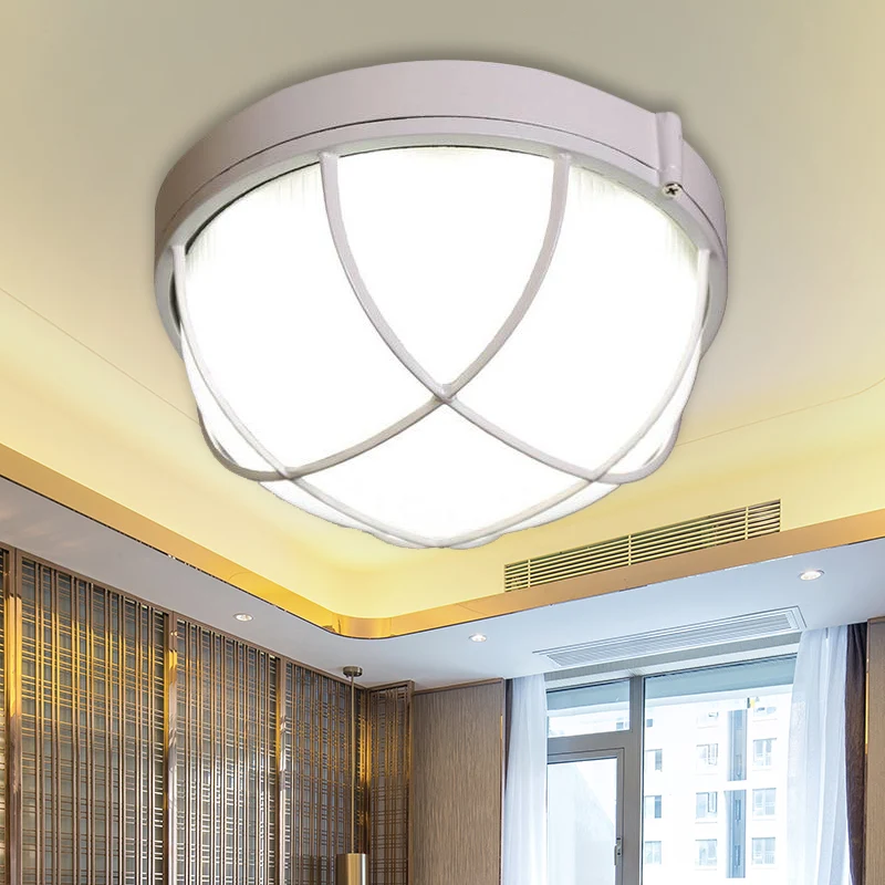 Energiezuinige LED 1 inbouwlamp boerderijkoepel matglazen plafondlamp wit/zwart voor slaapkamer