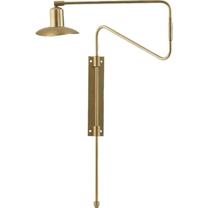 Industrieel Retro House Doctor Swing Wandlamp, Messing