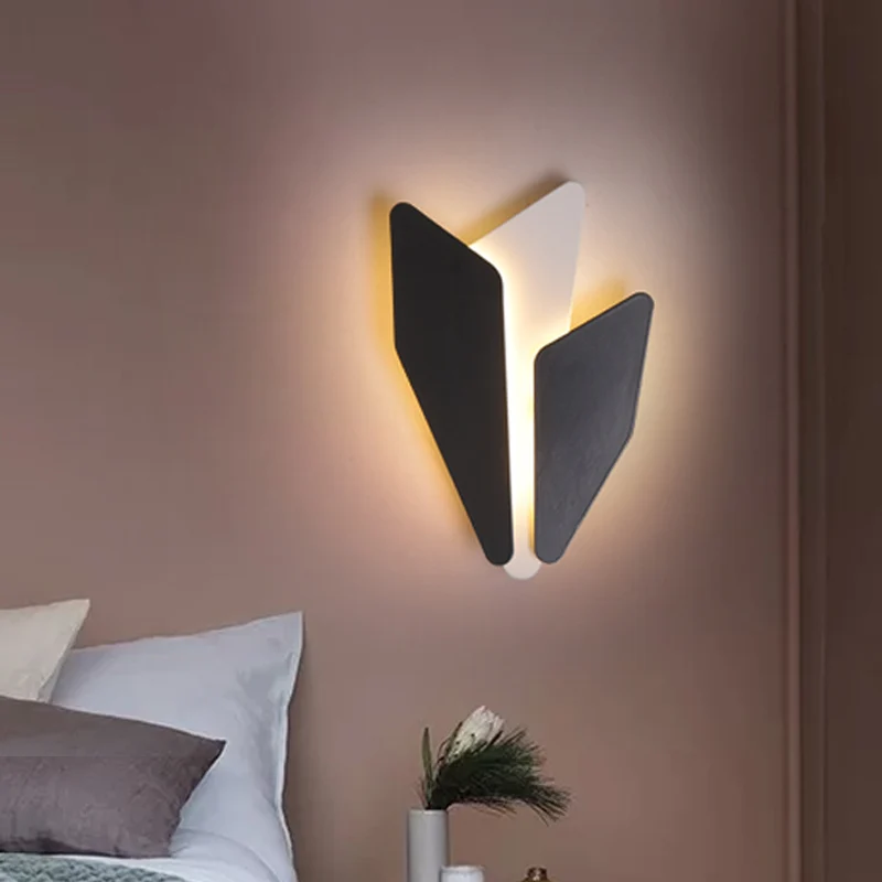 Splicing nachtkastje wandlamp blaker metaal LED eigentijdse wandgemonteerde lamparmatuur zwart, warm/wit helder - Met Dimf...