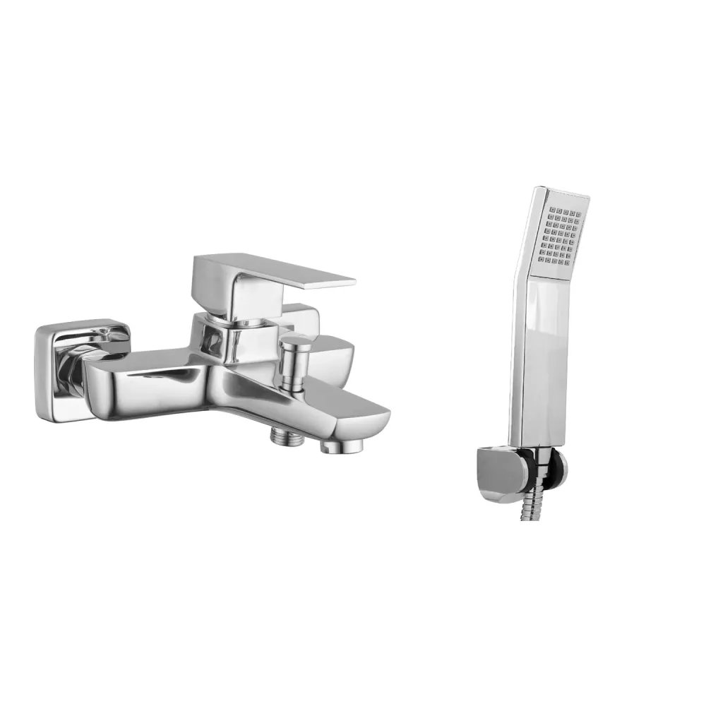 Composition mixers extended washbasin, bidet, and Nix bathtub chrome-plated geel koper