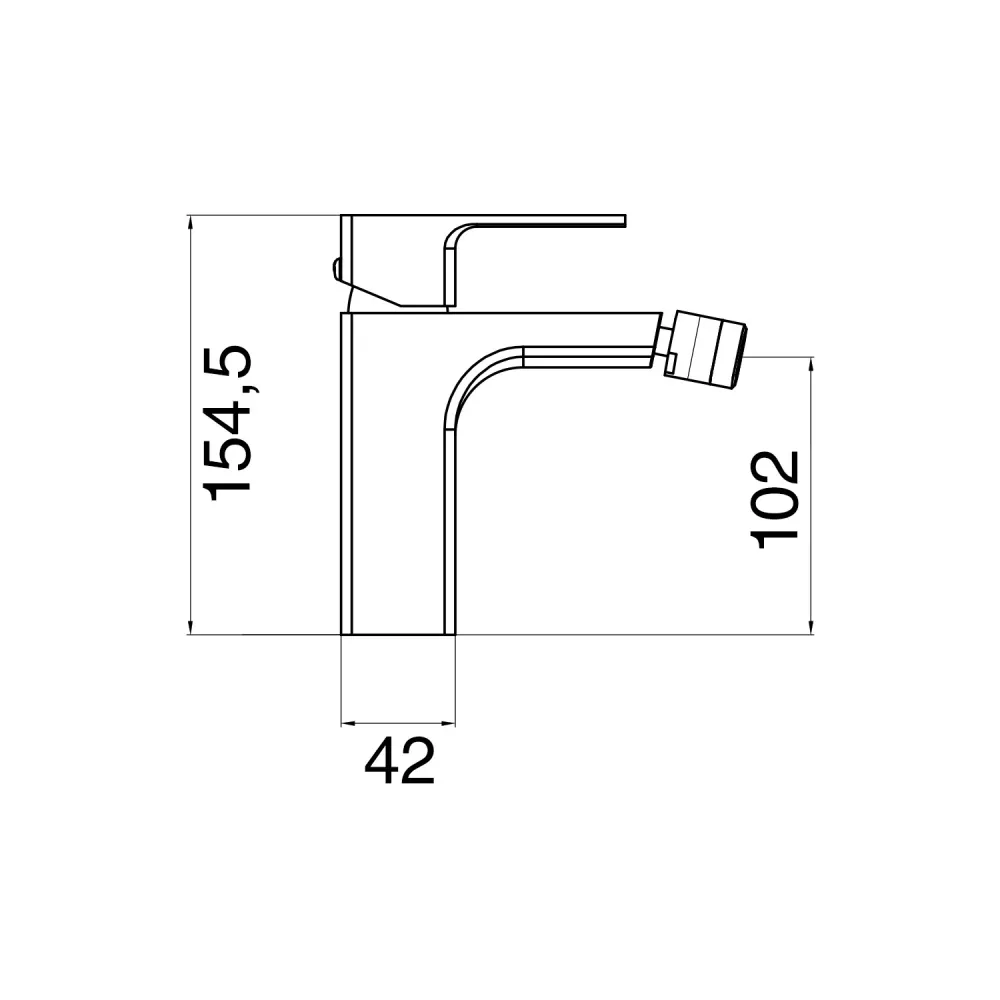 Composition mixers extended washbasin, bidet, and Nix bathtub chrome-plated geel koper