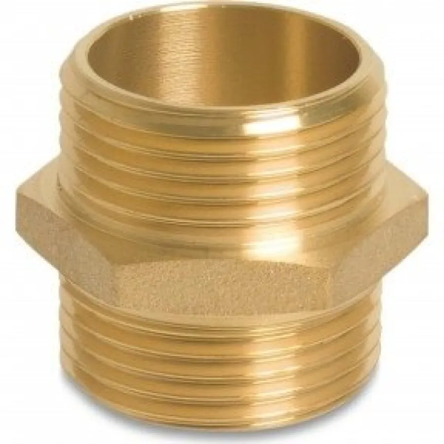 Profec Zeskant Dubbele nippel - Fig.280 - Messing - buiten/buiten - 1/4" | Robuust | Slijtvast