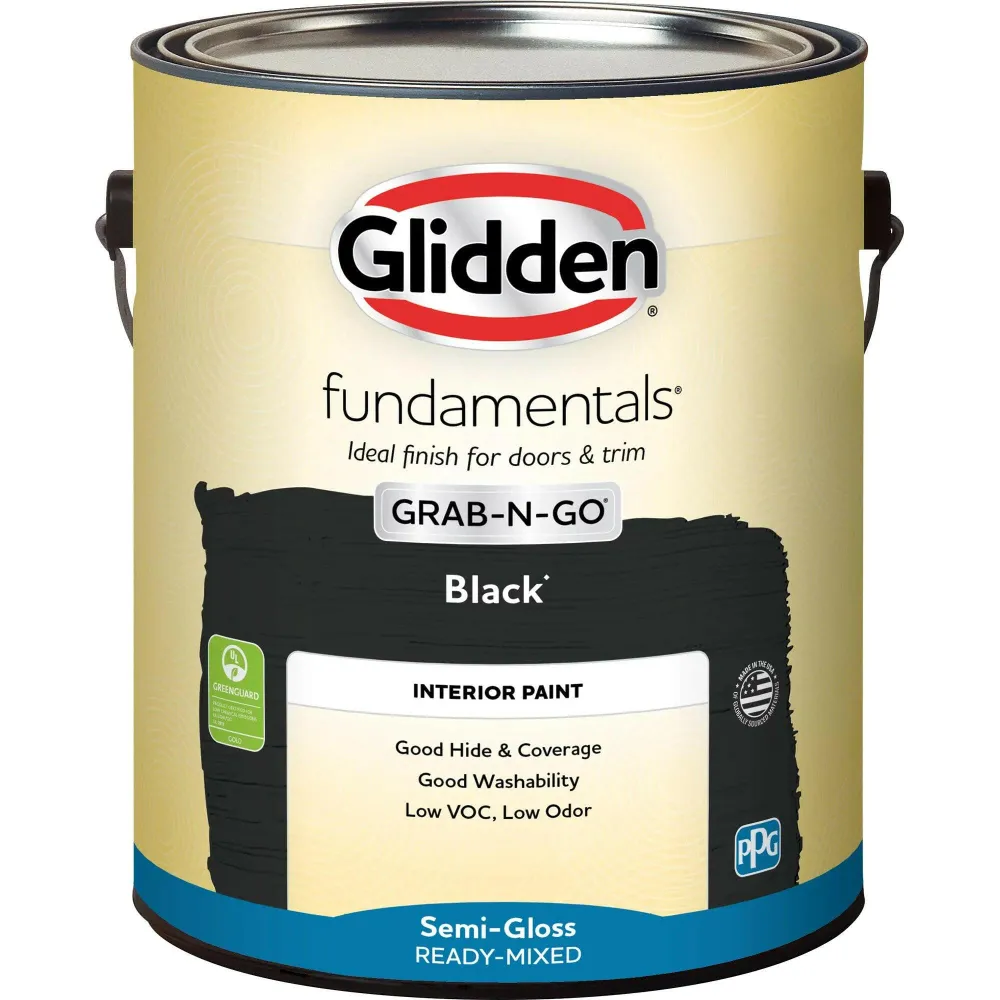 Gereedschapswagen Glidden Fundamentals Grab-N-Go Interior Elastiek, Semi-Gloss (Black, 1-Gallon)