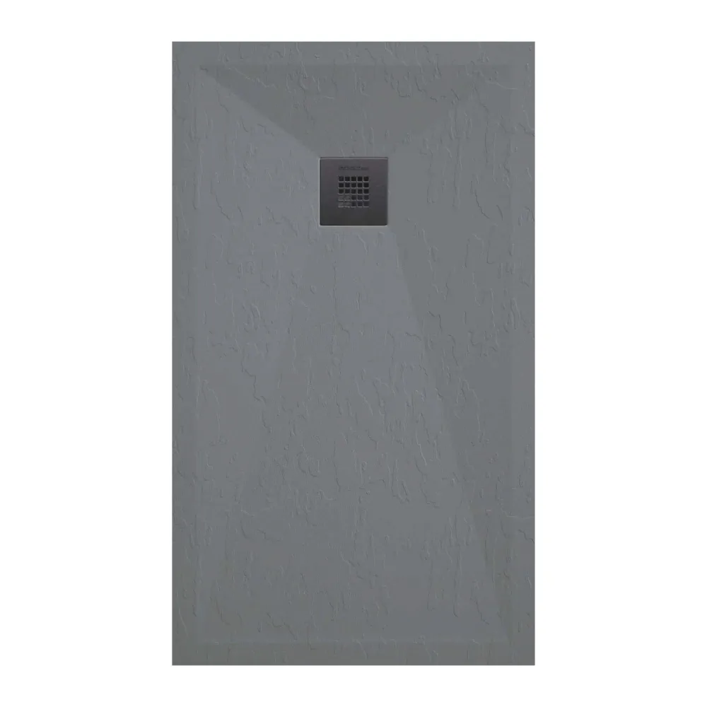 Industrieel Gegalvaniseerd Shower tray resin model Plus 80x170cm slate asgrijs