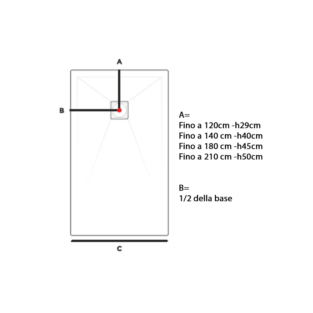 Industrieel Gegalvaniseerd Shower tray resin model Plus 80x170cm slate asgrijs