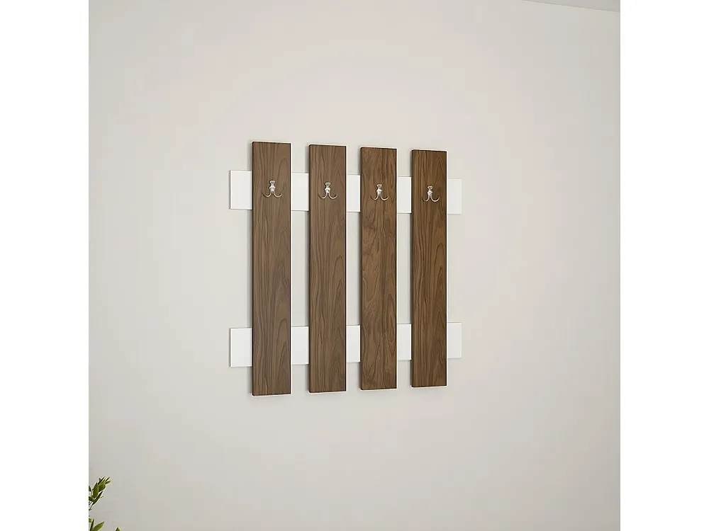 Porte-Manteau Murale Morena, Noyer, 72x4x72 cm, EPIKASA - Met Garantie