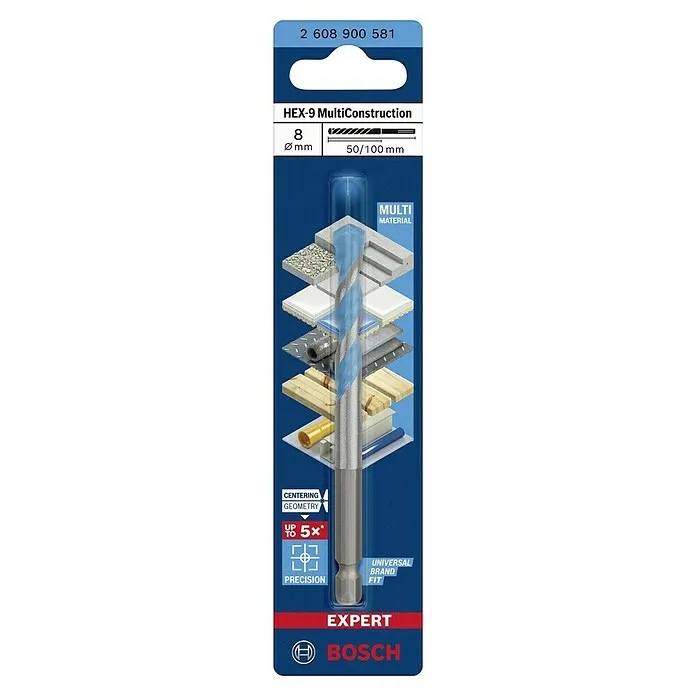 Bosch Expert Universeelboor Hex-9 - Boordiameter: 8 mm, Werklengte: 50 mm