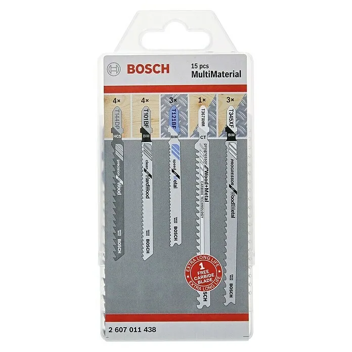 Bosch Decoupeerzaagbladenset - Aluminium, 15 -delig, T-schacht