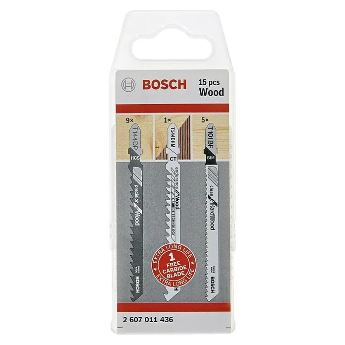 Bosch Decoupeerzaagbladenset - Hout, 15 -delig, T-schacht