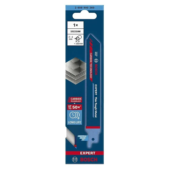 Bosch Expert Reciprozaagblad Dun Tough Metal - Lengte: 150 mm, Inox/roestvrij staal