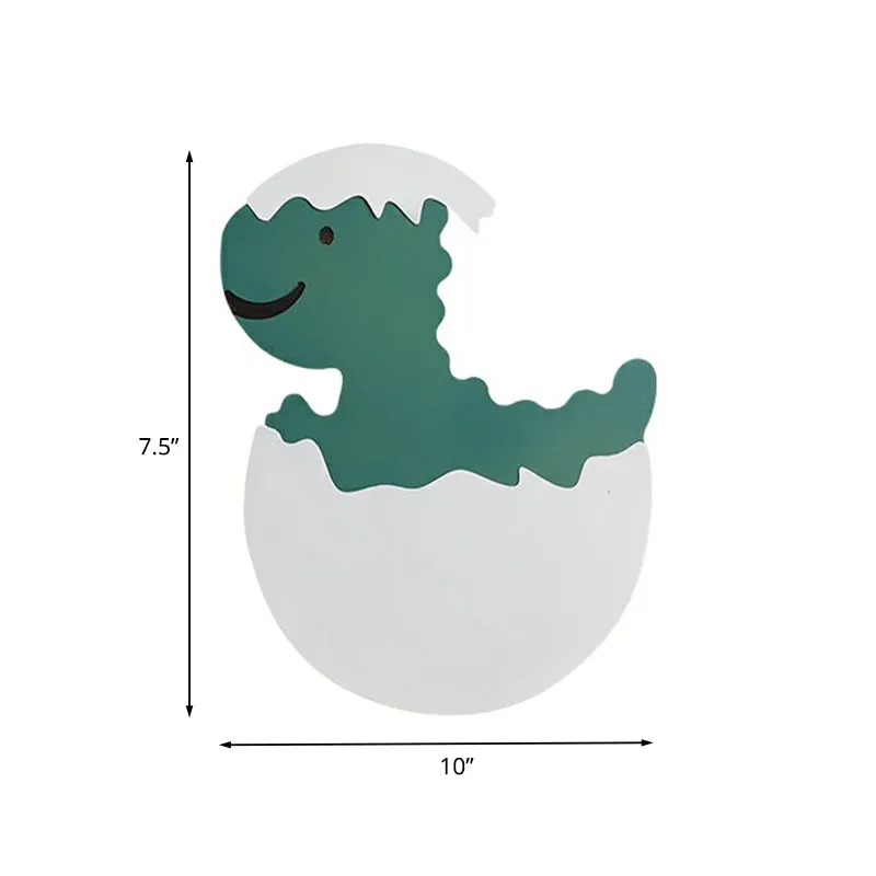 Eggette/Dinosaurus Wandverlichting Cartoon Acryl LED Groen/Geel Wandkandelaar Lamp Wit/Warm Zwak voor Kinderen Nachtkastje