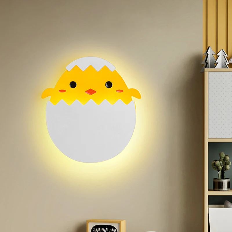 Eggette/Dinosaurus Wandverlichting Cartoon Acryl LED Groen/Geel Wandkandelaar Lamp Wit/Warm Zwak voor Kinderen Nachtkastje