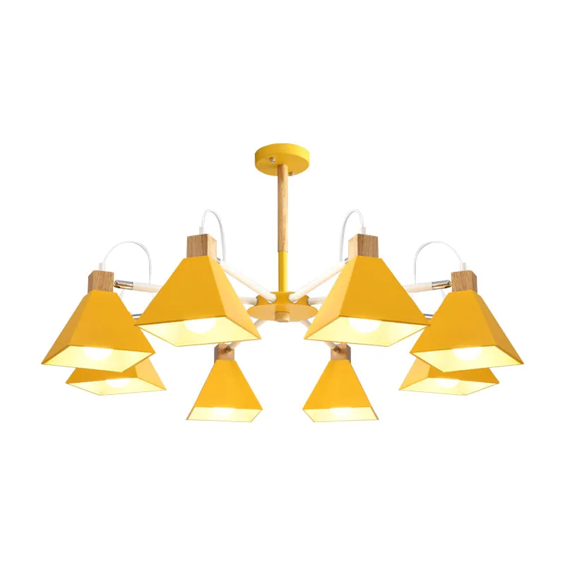 Undertint Pyramid Shade kroonluchter achtkoppige Macaron metalen hanglamp voor eetkamer voor Binnen en Buiten