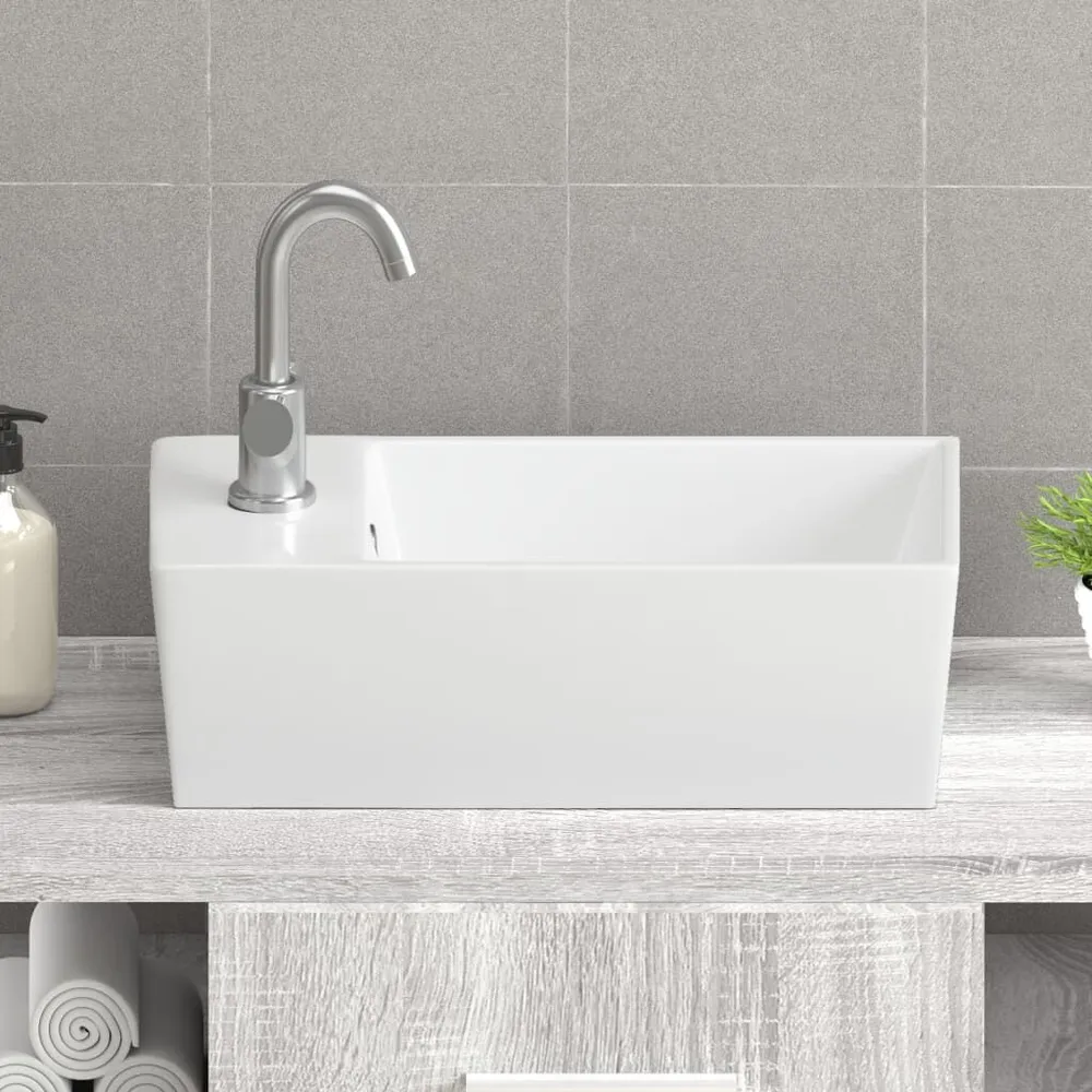 Professionele Kwaliteit Wasbak 48x25x15 cm keramiek wit