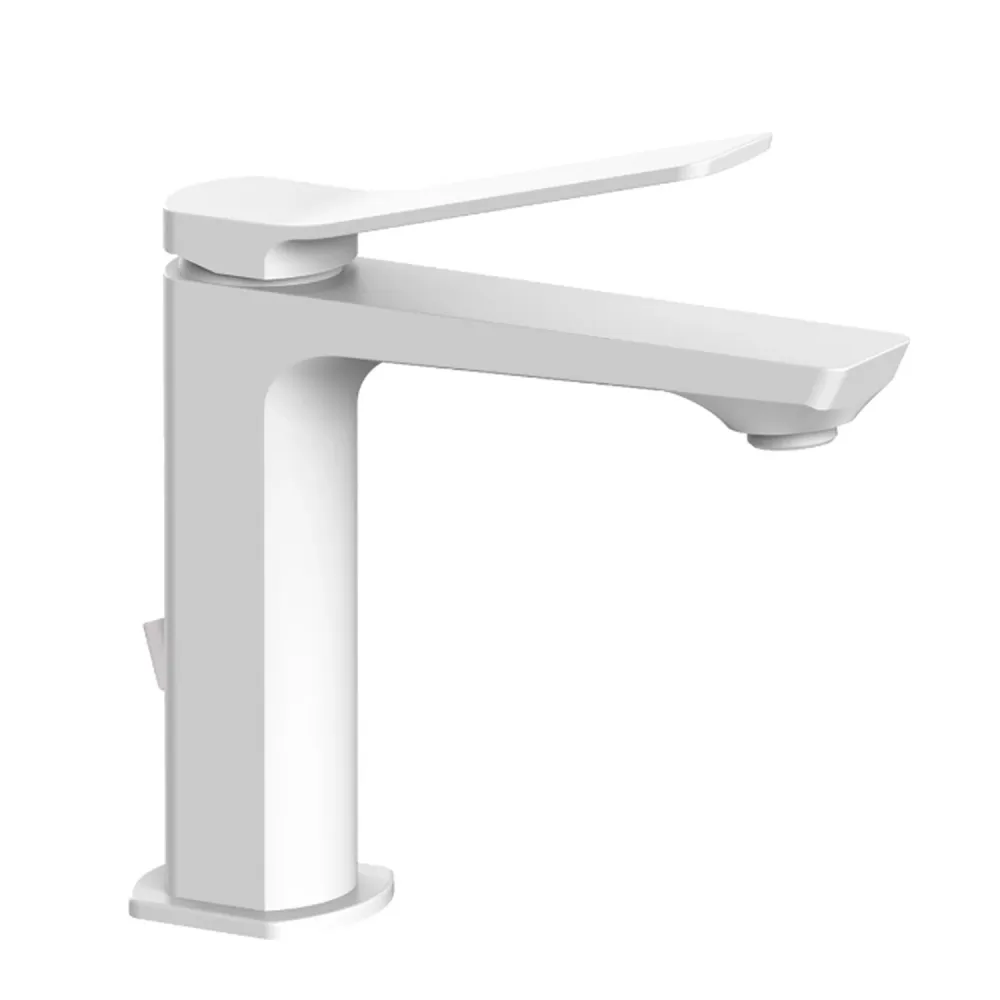 Basin mixer automatic drain Paffoni Neigbaar Matte White